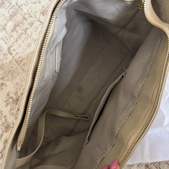 In- spired Beige Tote Bag with Red and Green Stripes - Picture 9 of 9